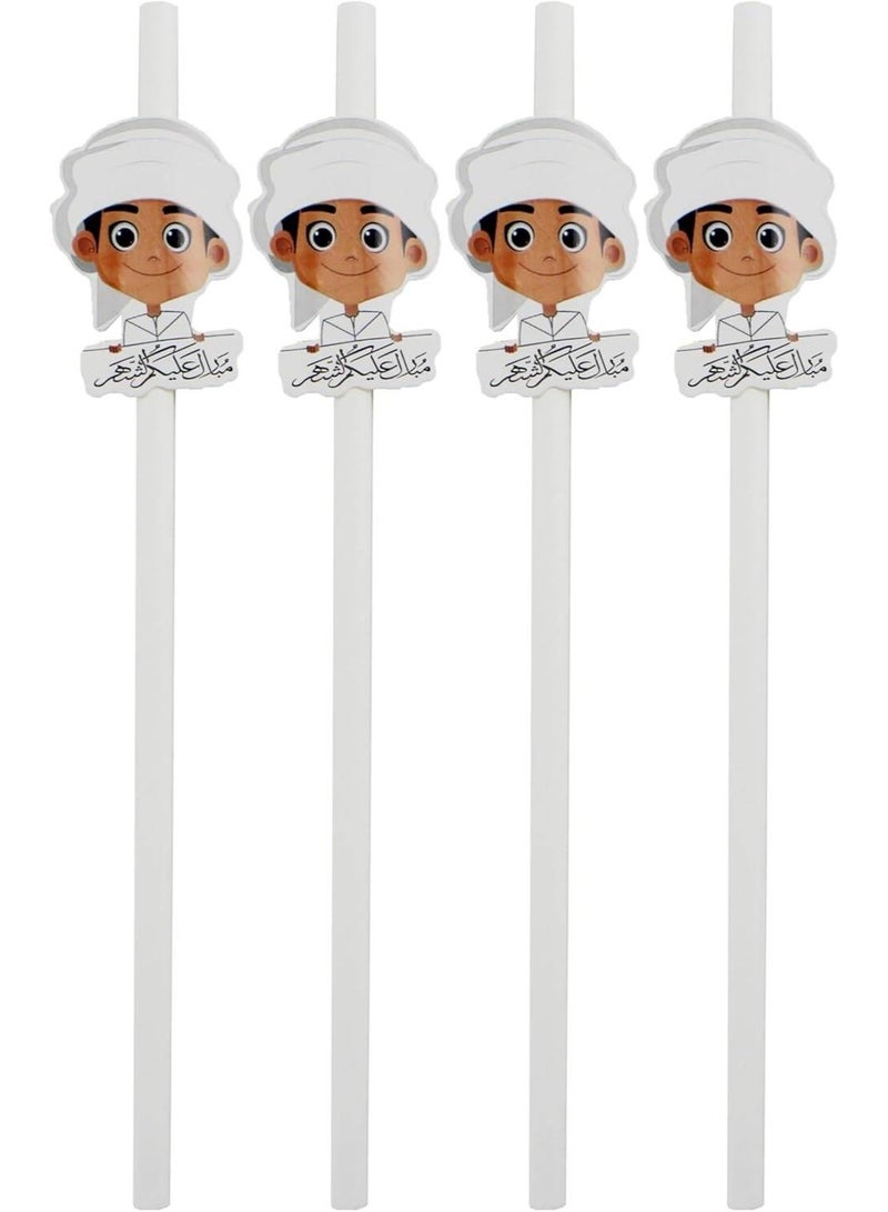 Boxwoods 48 PCS Of Disposable White Paper Straws For Boys And Girls Ramadan Mubarak Iftar Party - Image 2